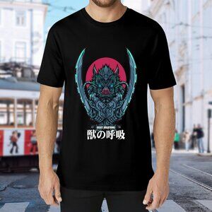 Brand New Demon Boar Graphic Tee with Twin Blades